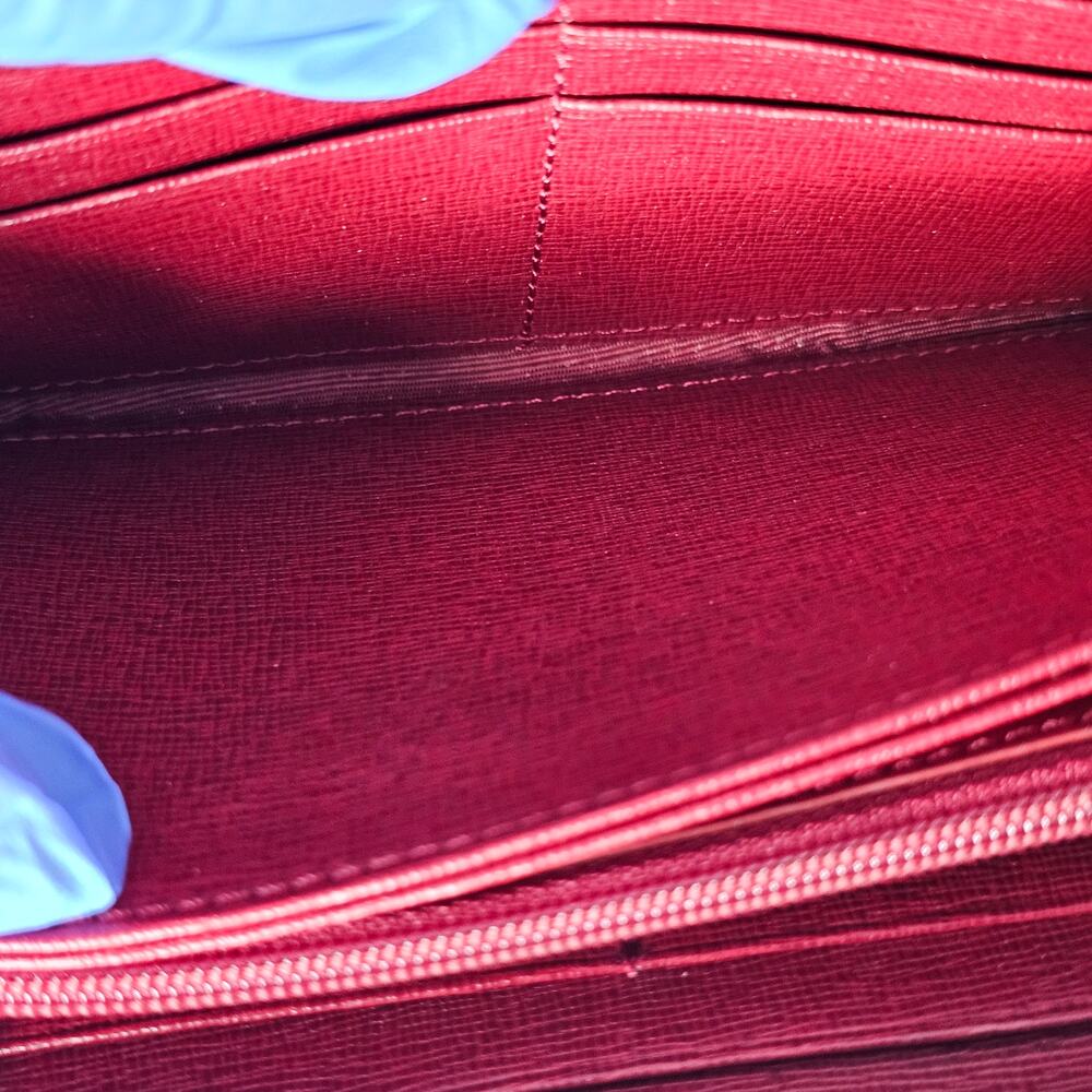 Furla Babylon XL Zip-Around Continental Wallet – Red Saffiano Leather - EUC - Picture 10 of 14